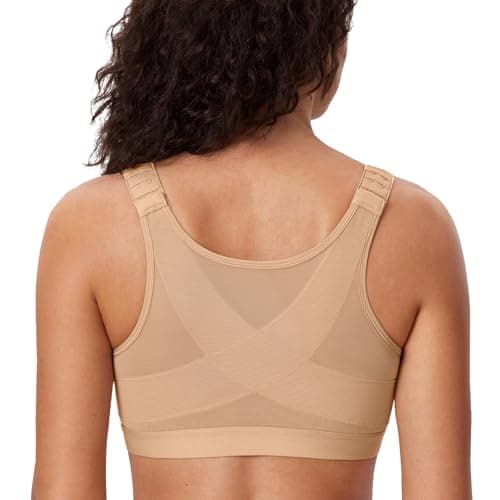Front Closure Posture Wireless Back Support Bra for Women