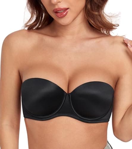 Strapless Bra with Padding and Convertible Straps for Women