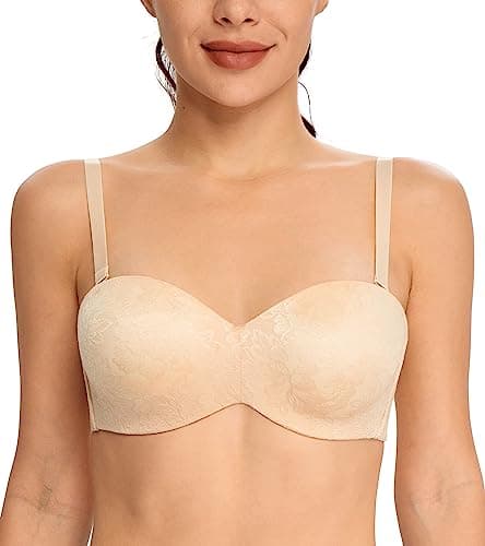 Jacquard Strapless Bra for Large Bust