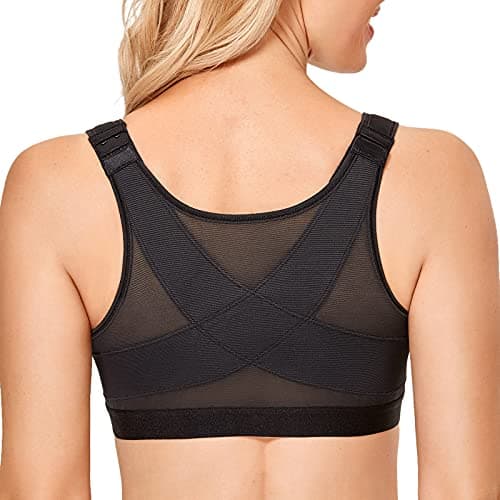 Front Closure Posture Wireless Back Support Bra for Women