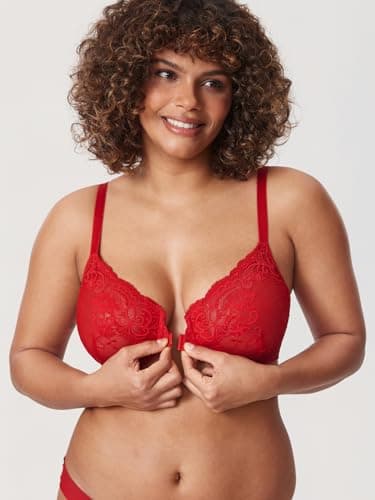 Stylish and Comfortable Sheer Bras for Curvy Women: Delimira's Front Closure Lace Underwire Bra