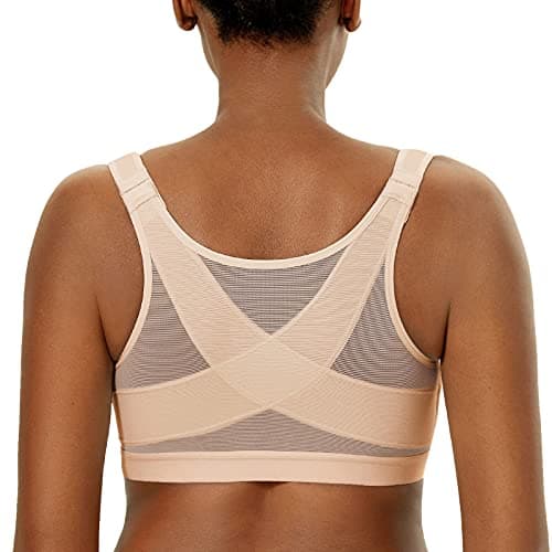 Front Closure Posture Wireless Back Support Bra for Women