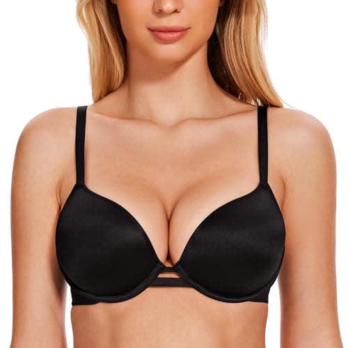 Wingslove Comfortable Everyday Push Up Plunge Bra with Padded Underwire