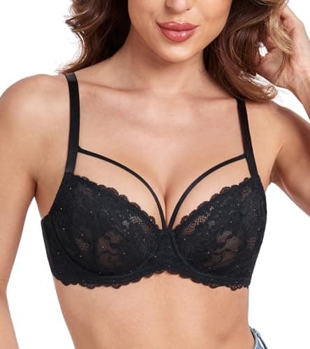 Sparkly Sexy Plus Size See-Through Bras for Women