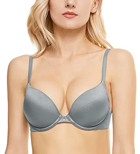 Wingslove Comfortable Everyday Push Up Plunge Bra with Padded Underwire