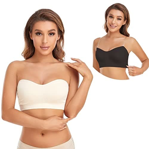 Wireless Silicone Padded Bandeau Bra for Women