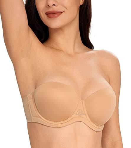 Smooth T-Shirt Strapless Bra (32DD, Pecan)