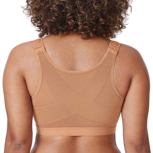 Front Closure Posture Wireless Back Support Bra for Women