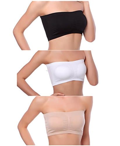 Venbond Women's Seamless Strapless Padded Bralette 3-4 Packs