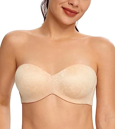 Jacquard Strapless Bra for Large Bust
