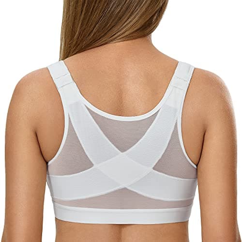 Front Closure Posture Wireless Back Support Bra for Women