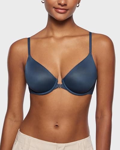 INLYRIC Women's Mesh Front Closure Demi Bras - Plunge Support & Comfort