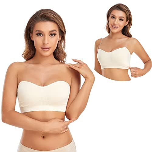 Wireless Silicone Padded Bandeau Bra for Women