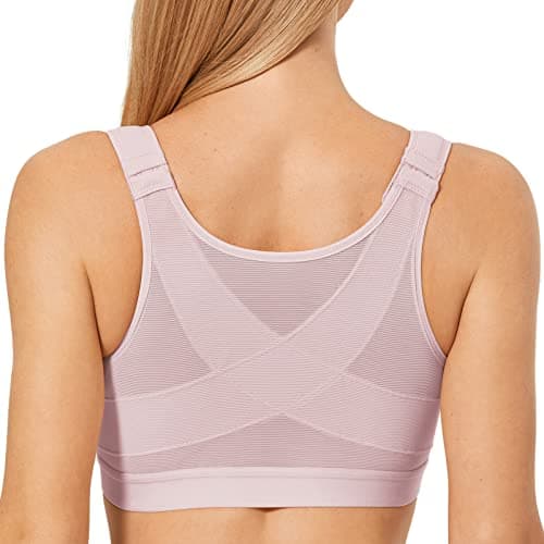 Front Closure Posture Wireless Back Support Bra for Women