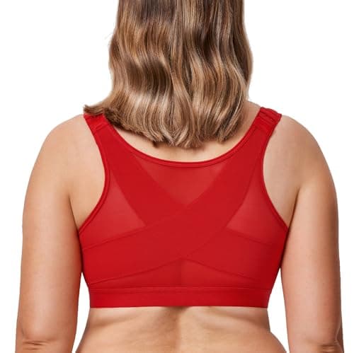 Front Closure Posture Wireless Back Support Bra for Women