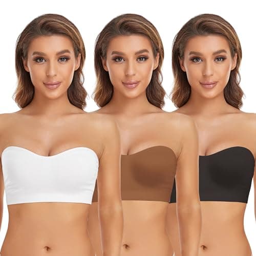 Wireless Silicone Padded Bandeau Bra for Women