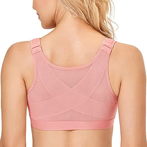 Front Closure Posture Wireless Back Support Bra for Women