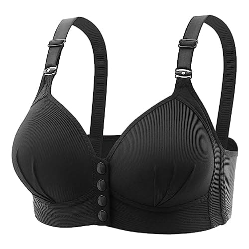 Hnodov Women's Front Closure Push-Up Sports Bras, Moderate Support Wirefree