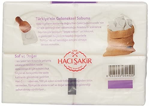 hacisakir Pure Lavender Soap 4x150g Turkish, Set of 2, total 2lb