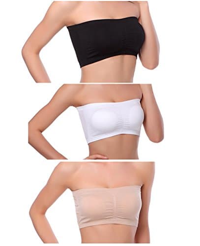 Venbond Women's Seamless Strapless Padded Bralette 3-4 Packs