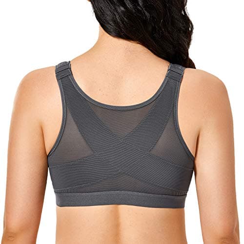 Front Closure Posture Wireless Back Support Bra for Women