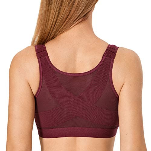 Front Closure Posture Wireless Back Support Bra for Women