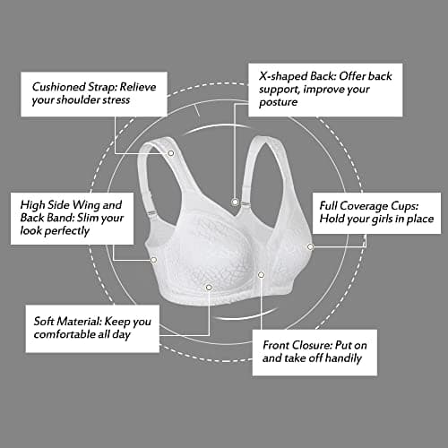 Front Closure Posture Bra for Comfortable Back Support