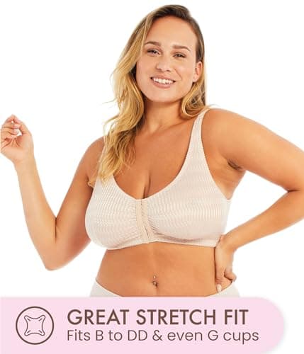 Wirefree Front Closure Bras for Women with Adjustable Straps - Carole Martin