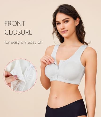 Brabic Full Coverage Post-Surgery Bras for Women with Front Closure