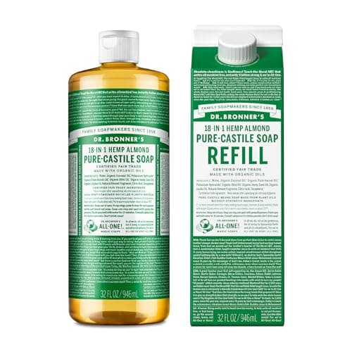 Dr. Bronner's Regenerative Organic Peppermint Liquid Soap - 32oz Refill Carton