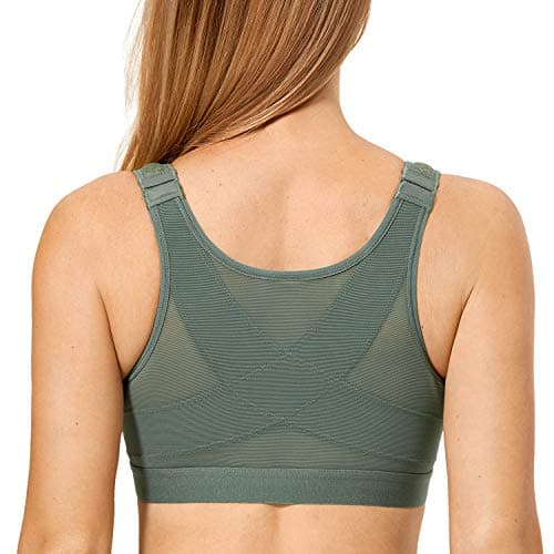 Front Closure Posture Wireless Back Support Bra for Women