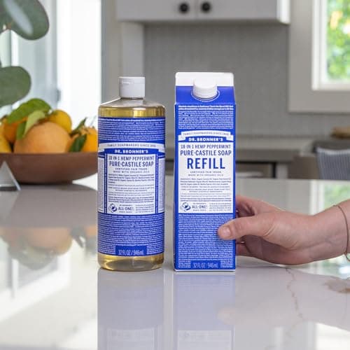 Dr. Bronner's Regenerative Organic Peppermint Liquid Soap - 32oz Refill Carton