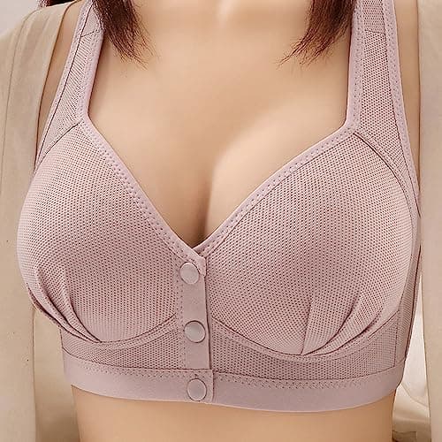 Hnodov Women's Front Closure Push-Up Sports Bras, Moderate Support Wirefree
