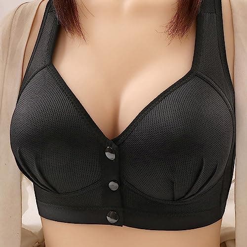 Hnodov Women's Front Closure Push-Up Sports Bras, Moderate Support Wirefree