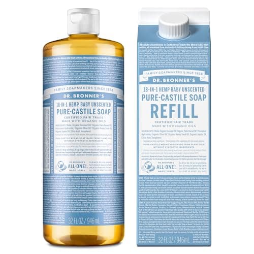 Dr. Bronner's Regenerative Organic Peppermint Liquid Soap - 32oz Refill Carton