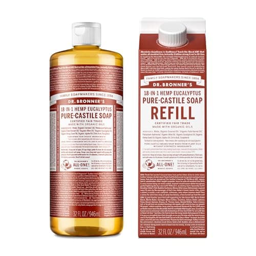 Dr. Bronner's Regenerative Organic Peppermint Liquid Soap - 32oz Refill Carton