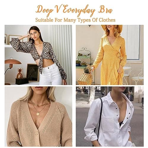 Plunge V Neckline Racerback Plus Size Everyday Bras