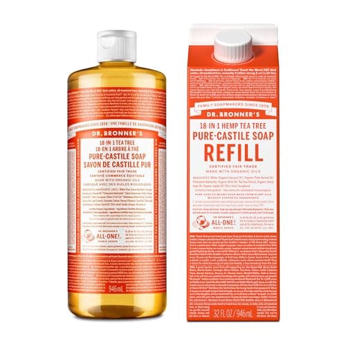 Dr. Bronner's Regenerative Organic Peppermint Liquid Soap - 32oz Refill Carton
