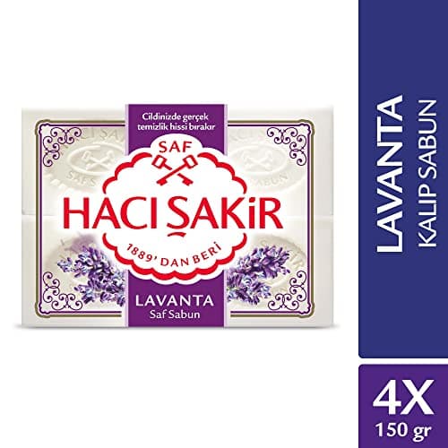 hacisakir Pure Lavender Soap 4x150g Turkish, Set of 2, total 2lb