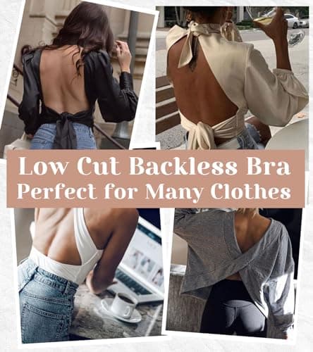 Deep V Neck Push Up Backless Bra for Low Cut Support
