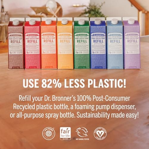 Dr. Bronner's Regenerative Organic Peppermint Liquid Soap - 32oz Refill Carton