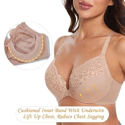 Plunge V Neckline Racerback Plus Size Everyday Bras