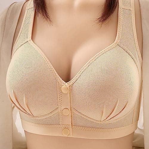 Hnodov Women's Front Closure Push-Up Sports Bras, Moderate Support Wirefree
