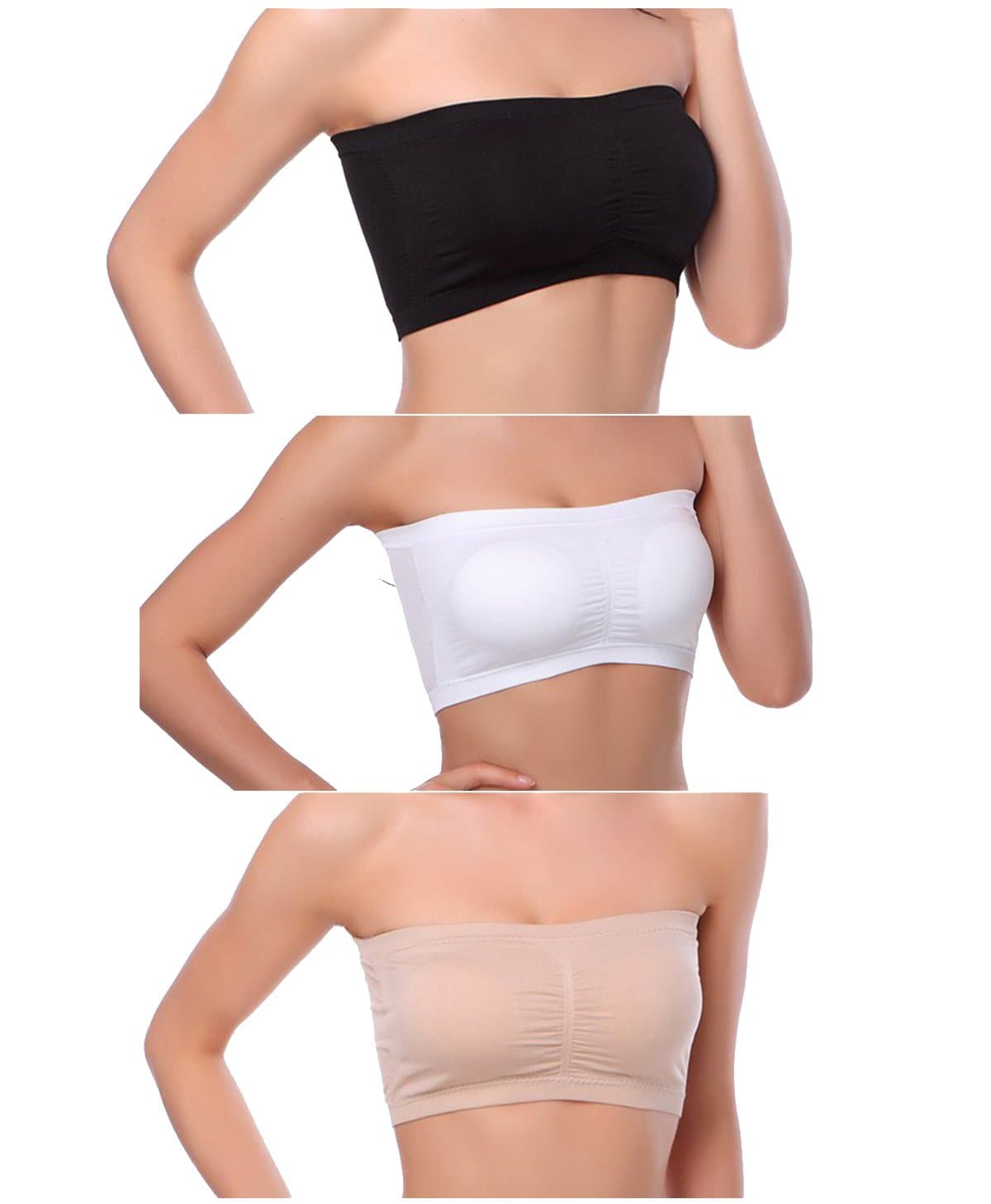 Venbond Women's Seamless Strapless Padded Bralette 3-4 Packs