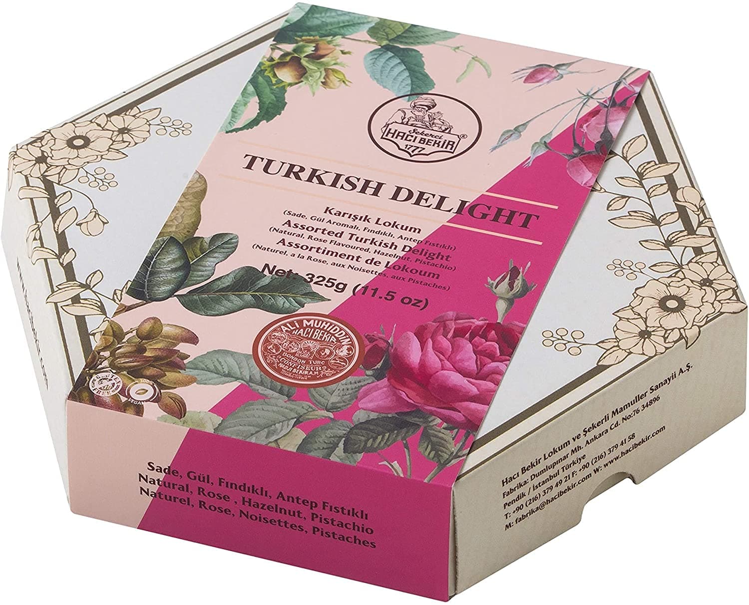 Assorted Turkish Delight by Haci Bekir - Vegan, Gluten-Free, and Dairy-Free Gummy Candy - 325g Box