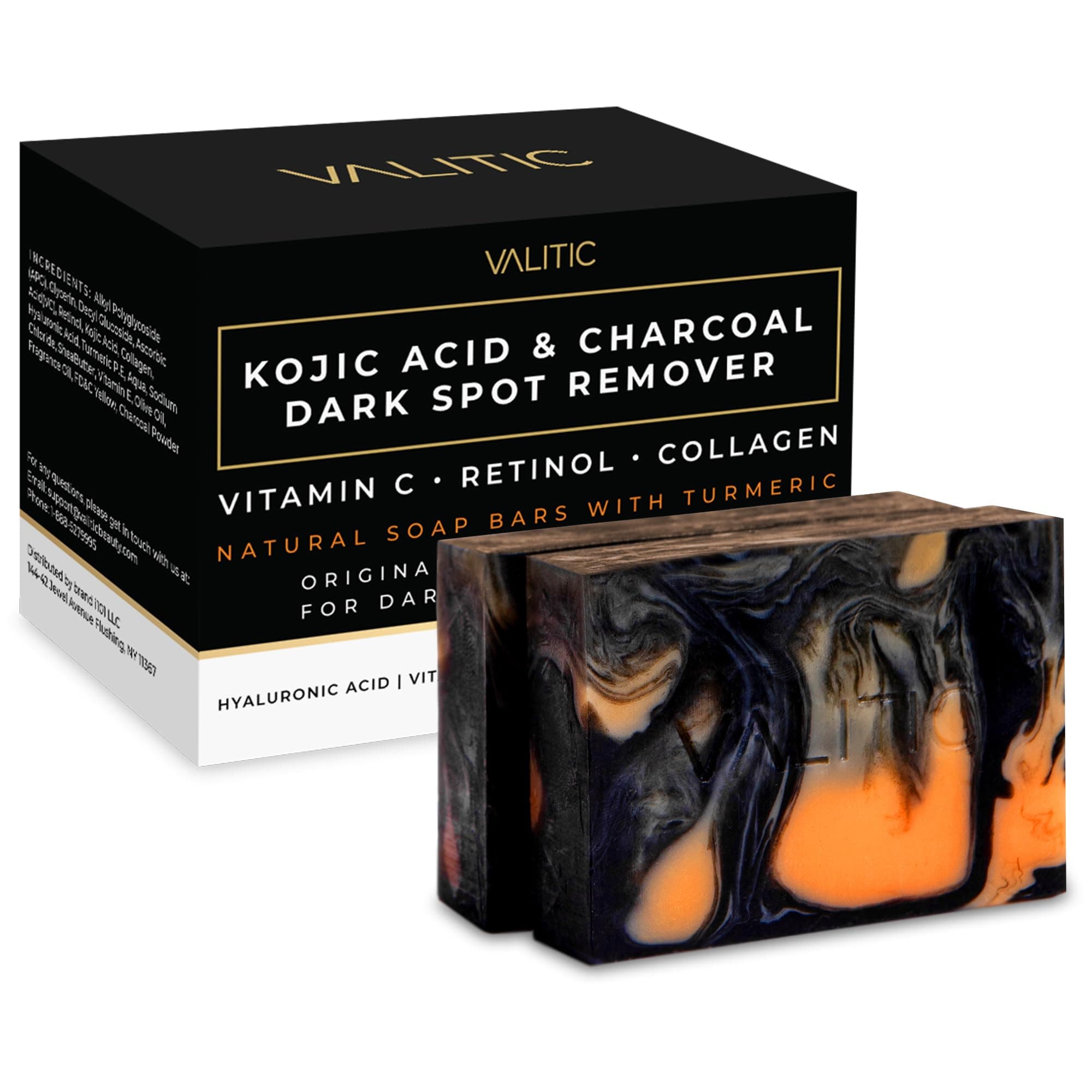 VALITIC Black Soap Bar for Dark Spot Remover - 2 Pack