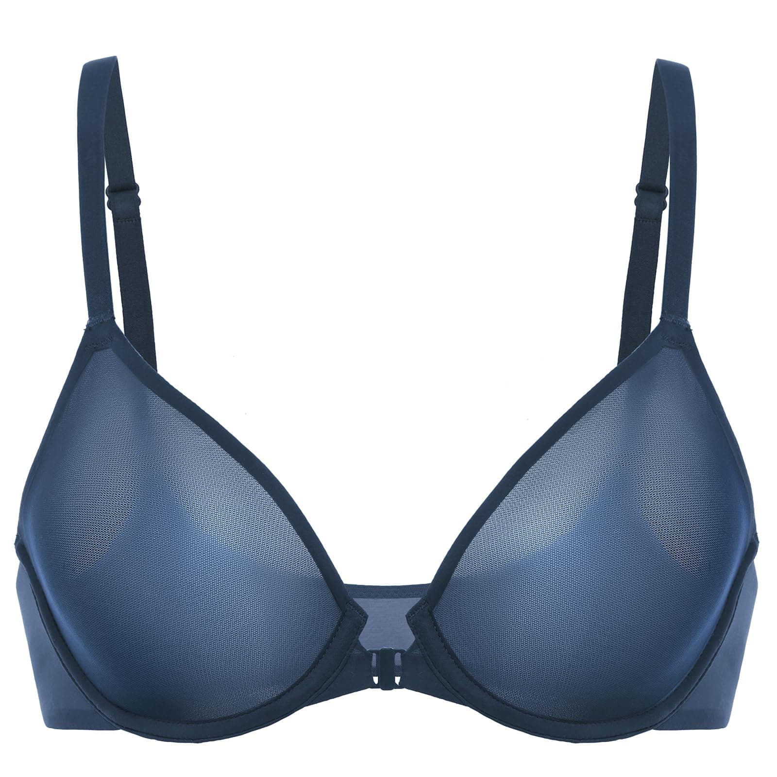 INLYRIC Women's Mesh Front Closure Demi Bras - Plunge Support & Comfort