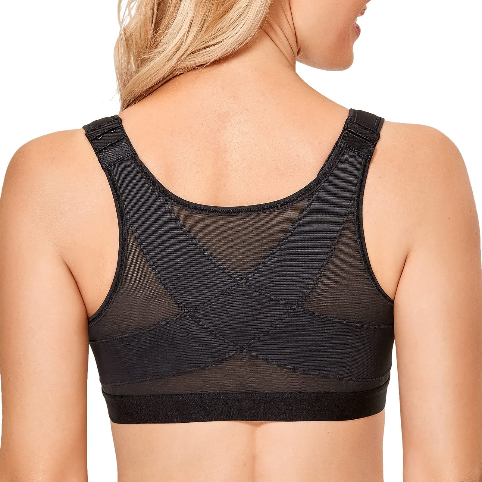 Front Closure Posture Wireless Back Support Bra for Women