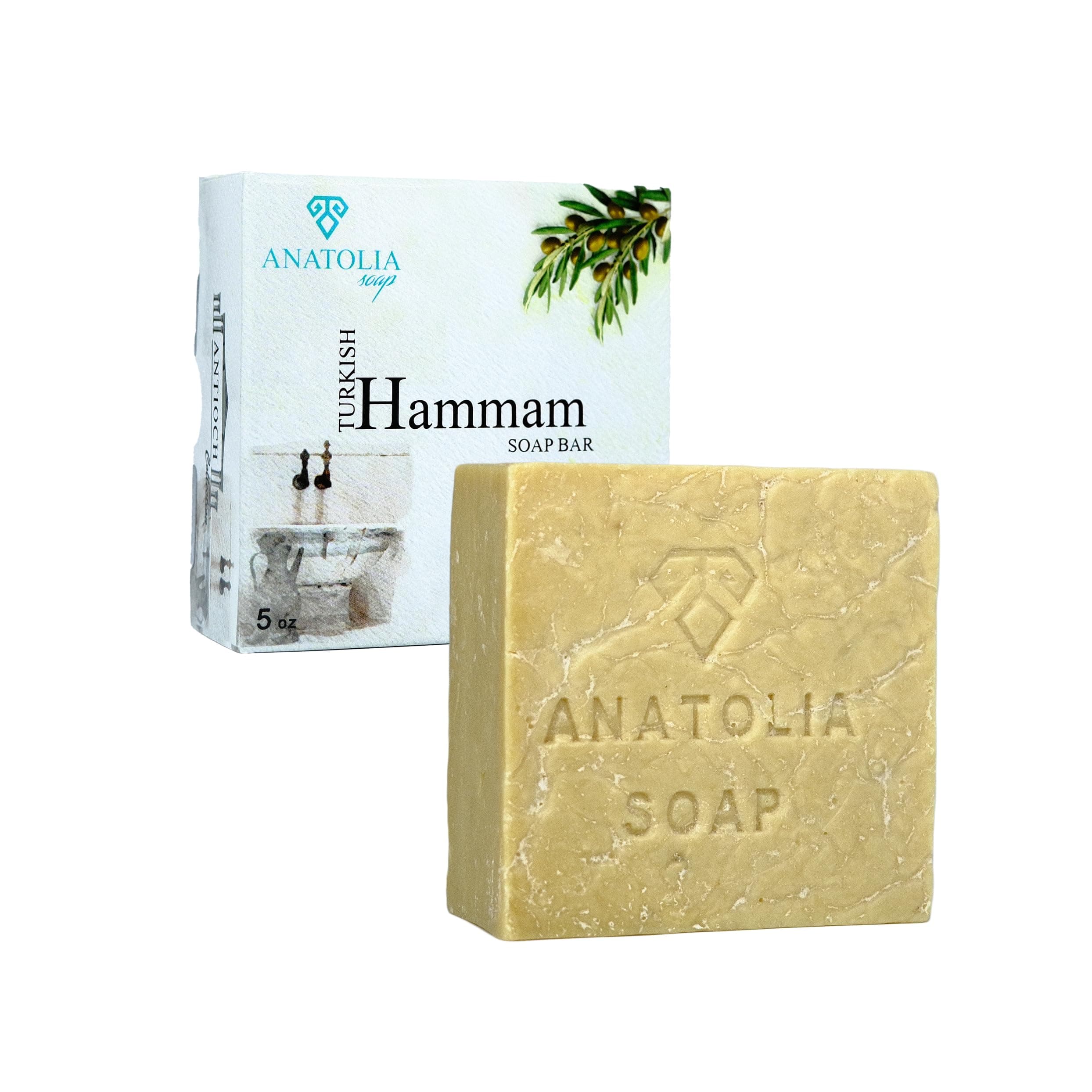 Anatolia Soap: Pure Turkish Olive Oil Body Bar (5 oz) - Handmade Natural Castille Soap for Men and Women